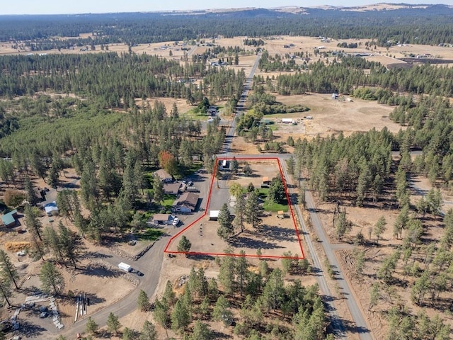 aerial view with a forest view