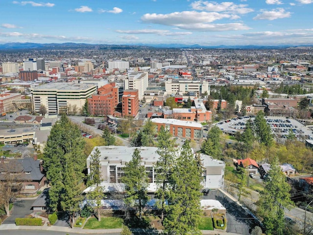 bird's eye view with a view of city