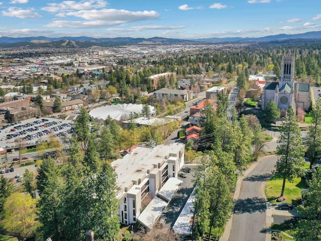 bird's eye view featuring a mountain view