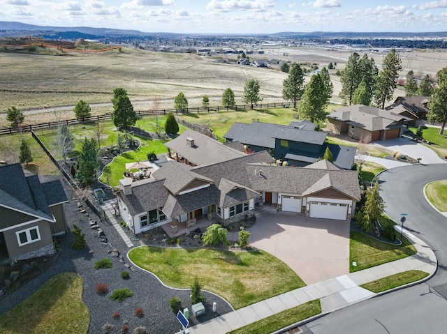 drone / aerial view with a residential view