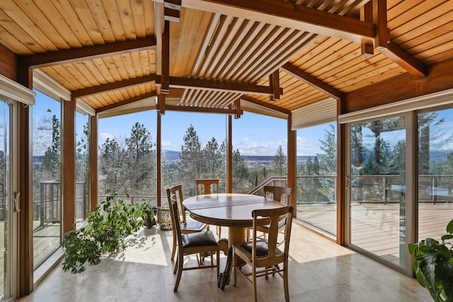 7816 E Gunning Ln, Spokane, WA 99212 - sunroom with outdoor dining area, healthy amount of natural light, a wall of windows, and tile patterned floors