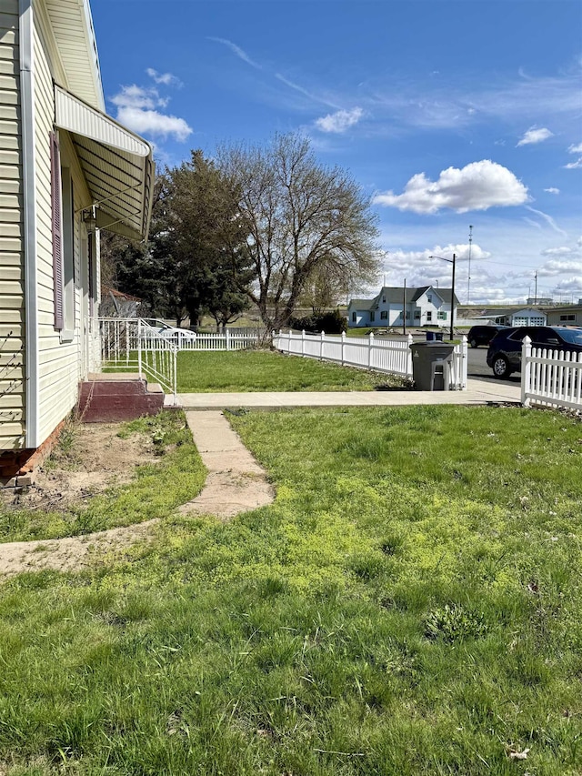 view of yard with fence