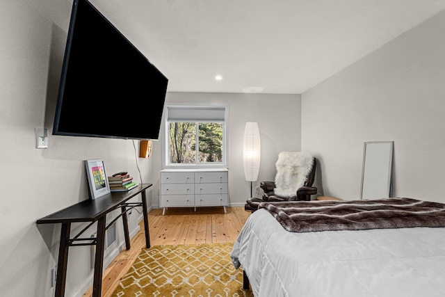 4167 Grouse Creek Rd, Loon Lake, WA 99148 - bedroom featuring recessed lighting, light wood-style flooring, and baseboards
