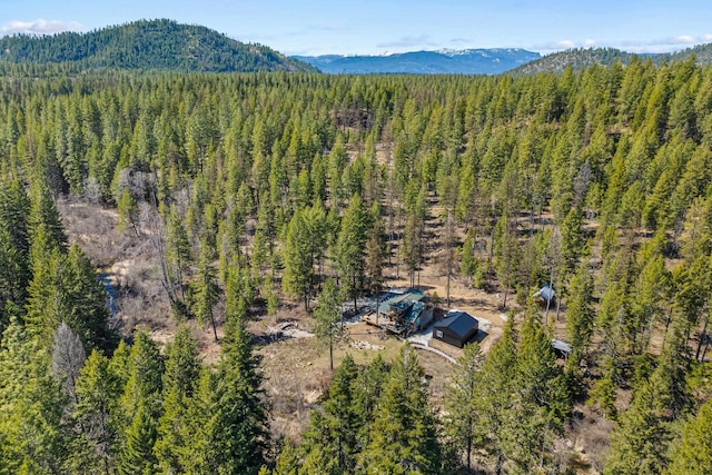 4167 Grouse Creek Rd, Loon Lake, WA 99148 - bird's eye view featuring a wooded view and a mountain view