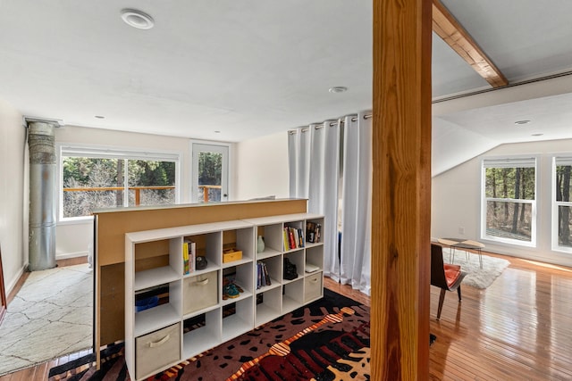 4167 Grouse Creek Rd, Loon Lake, WA 99148 - interior space with baseboards, multiple windows, and hardwood / wood-style floors