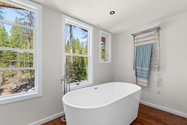 4167 Grouse Creek Rd, Loon Lake, WA 99148 - full bathroom featuring baseboards, wood finished floors, and a soaking tub