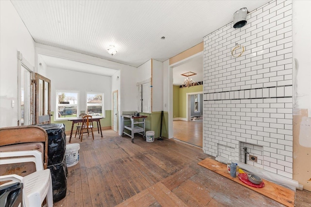 interior space with hardwood / wood-style floors