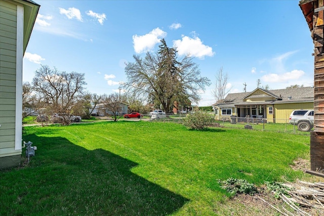 view of yard featuring fence