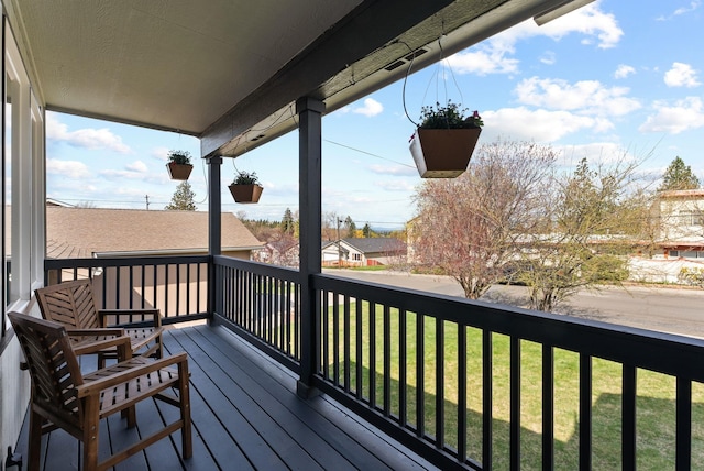deck with a yard