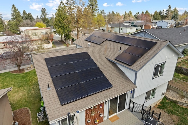 bird's eye view with a residential view