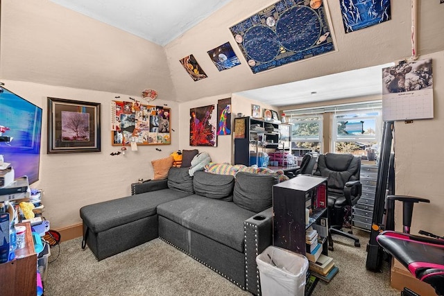 723 W Montgomery Ave, Spokane, WA 99205 - living room with carpet flooring and lofted ceiling