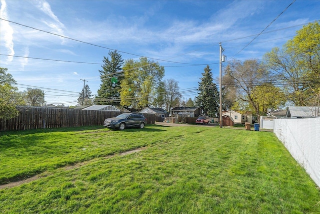 view of yard featuring fence private yard