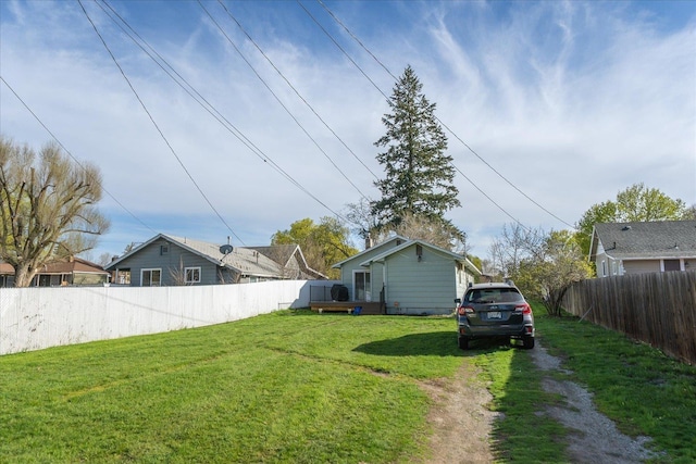 view of yard with fence