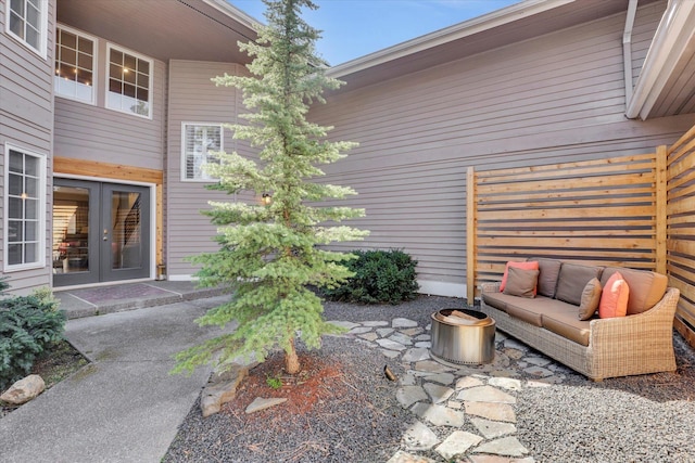 view of patio with french doors