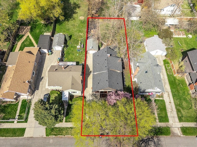 drone / aerial view featuring a residential view