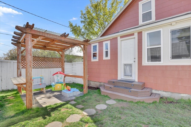 1303 E Rich Ave, Spokane, WA 99207 - view of yard featuring fence, a pergola, and a patio