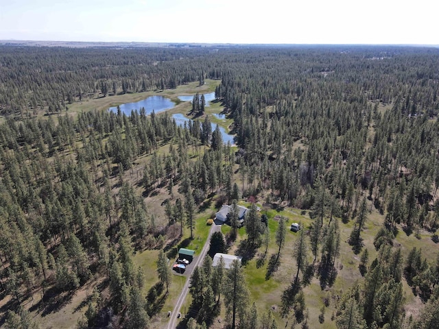 6901 W Depot Springs Rd, Cheney, WA 99004 - aerial view featuring a water view and a wooded view