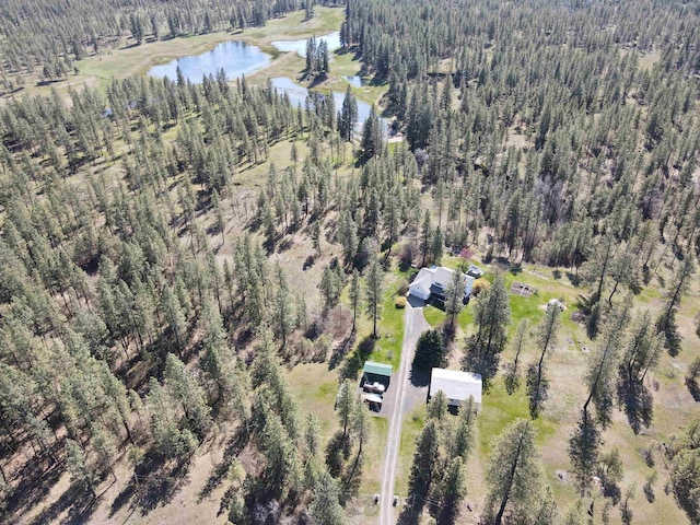 6901 W Depot Springs Rd, Cheney, WA 99004 - drone / aerial view with a view of trees and a water view