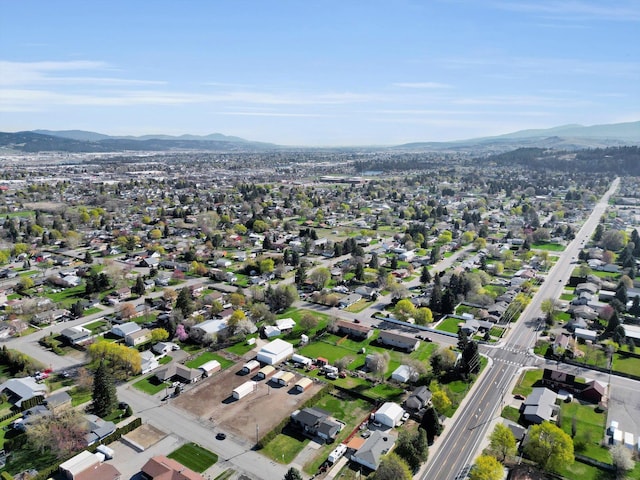 aerial view with a residential view and a mountain view
