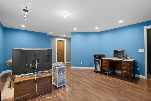 112 S Holiday Rd, Spokane Valley, WA 99016 - office space featuring baseboards, wood finished floors, and recessed lighting
