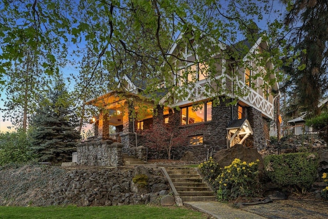 530 E 11th Ave, Spokane, WA 99202 - view of front of property featuring stairs and stone siding