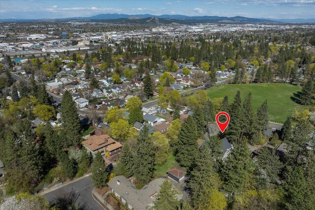 530 E 11th Ave, Spokane, WA 99202 - drone / aerial view with a residential view and a mountain view