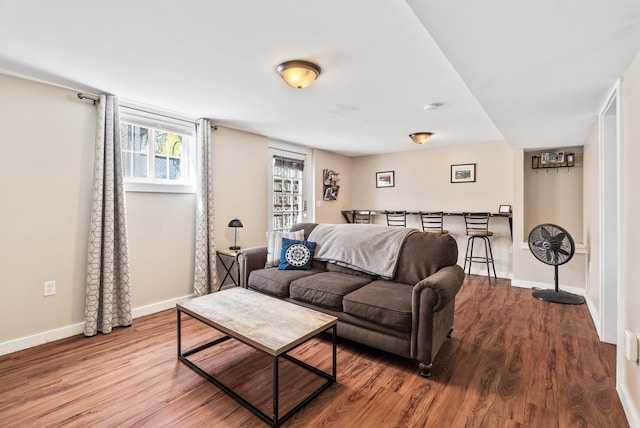 1607 W 11th Ave, Spokane, WA 99204 - living room featuring wood finished floors and baseboards