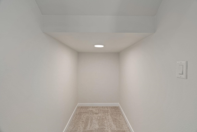 interior space featuring baseboards and carpet flooring