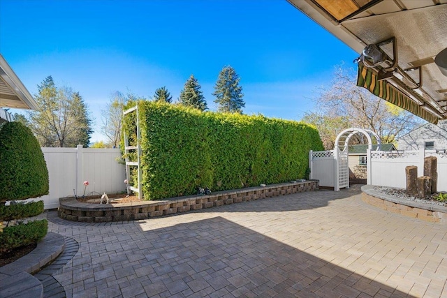 view of patio with a fenced backyard
