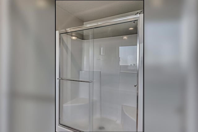bathroom featuring a shower stall
