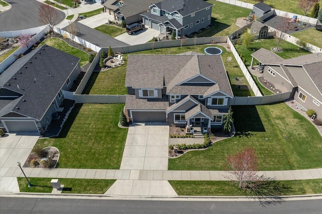drone / aerial view with a residential view