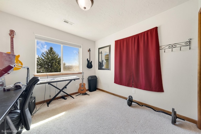 17202 E Morningside Ln, Greenacres, WA 99037 - carpeted office with a textured ceiling, visible vents, and baseboards