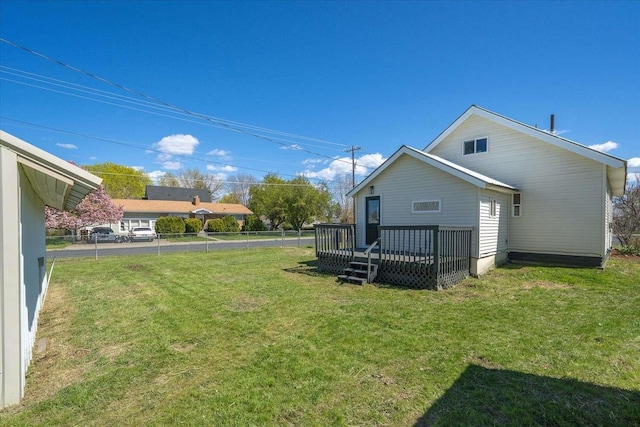 1873 E Marshall Ave, Spokane, WA 99207 - view of yard featuring fence and a deck