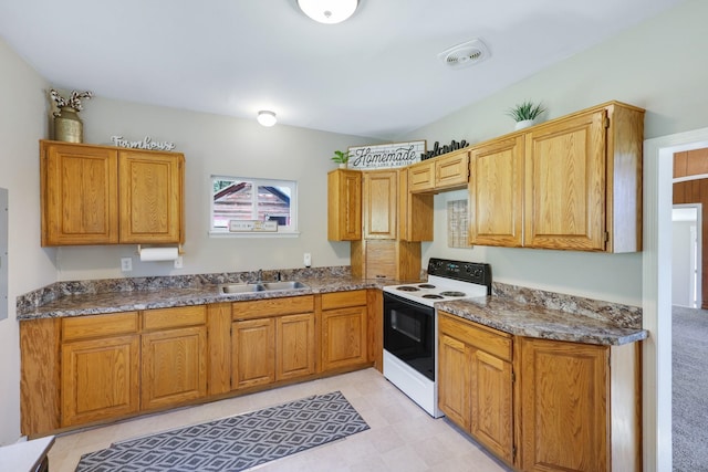 8323 W Mission Ave, Spokane, WA 99224 - kitchen featuring visible vents, a sink, and range with electric cooktop