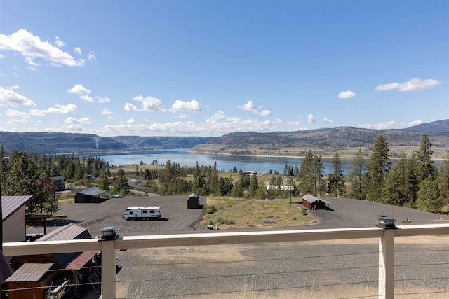 mountain view with a water view