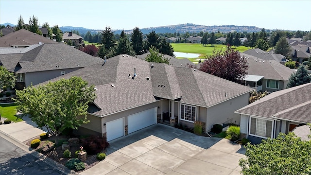 1511 N Lancashire Ln, Liberty Lake, WA 99019 - birds eye view of property with a mountain view, golf course view, and a residential view