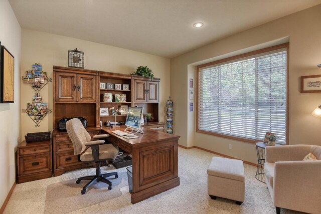 1511 N Lancashire Ln, Liberty Lake, WA 99019 - office featuring recessed lighting, baseboards, and light carpet
