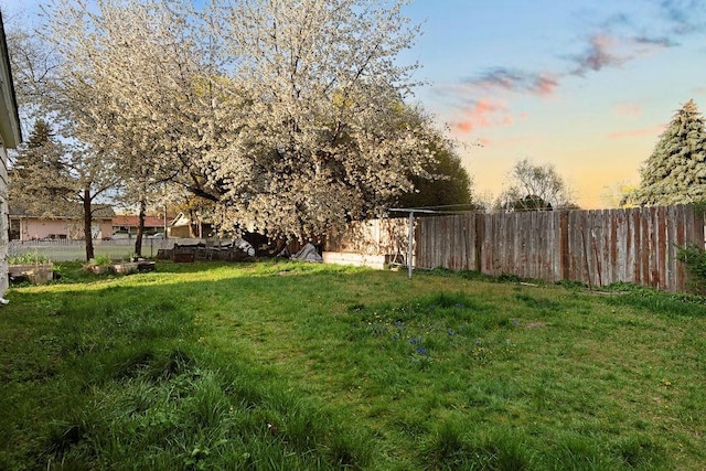 view of yard with fence