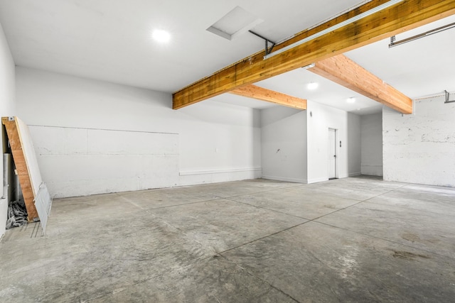 garage with recessed lighting