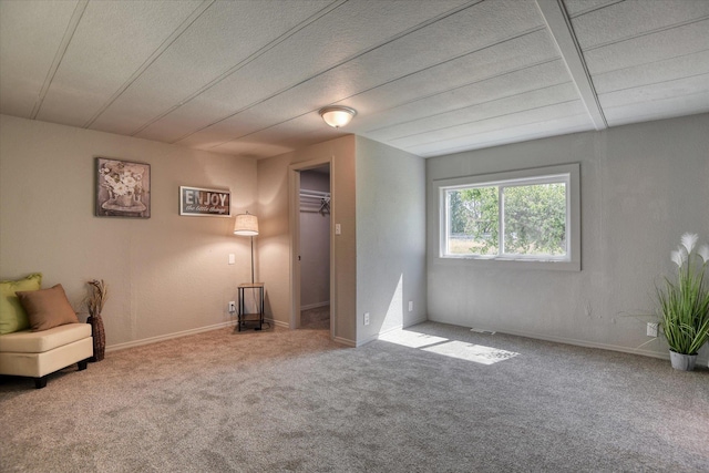 living area featuring carpet flooring