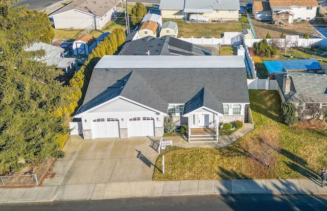 bird's eye view with a residential view