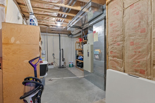 view of unfinished basement