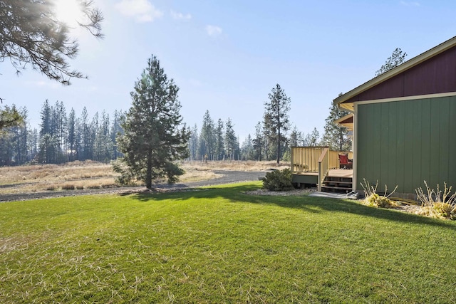 5818 S Abbott Rd, Spokane, WA 99224 - view of green lawn with a deck