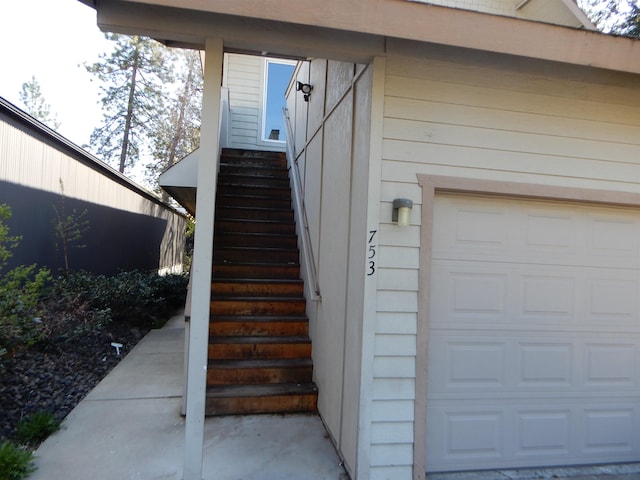 entrance to property with a garage