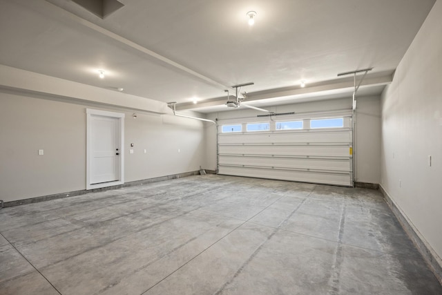 garage with baseboards