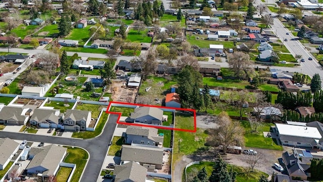 aerial view with a residential view