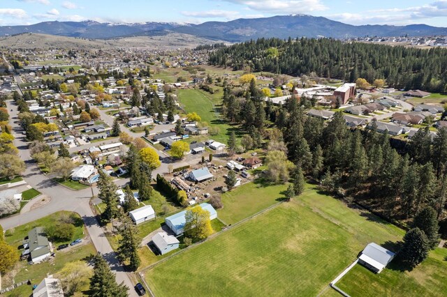 aerial view with a residential view and a mountain view
