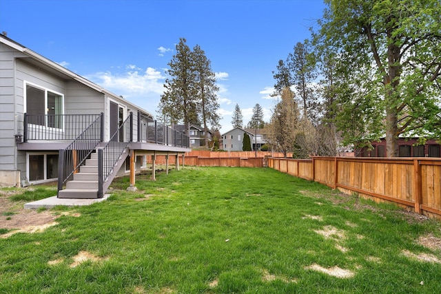 9701 W Masters Ln, Cheney, WA 99004 - fenced backyard featuring stairway and a deck