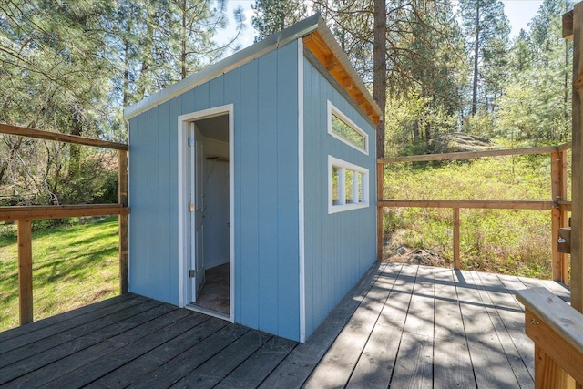 view of shed