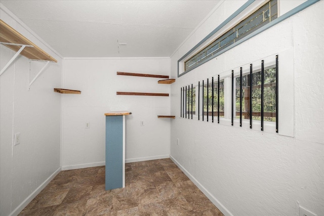 interior space featuring stone finish flooring